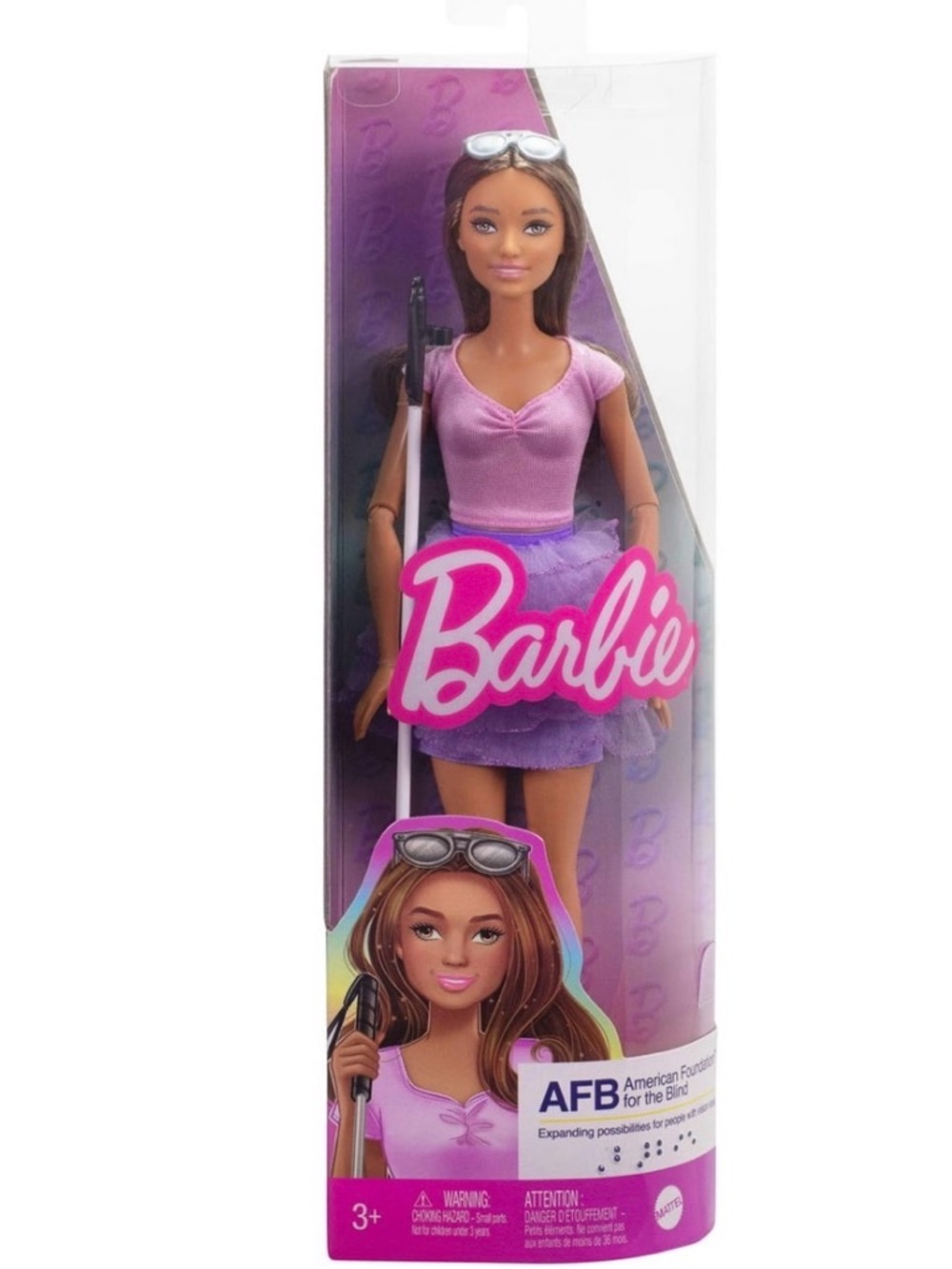 Barbie Doll in Purple Top and Skirt with Brown Hair